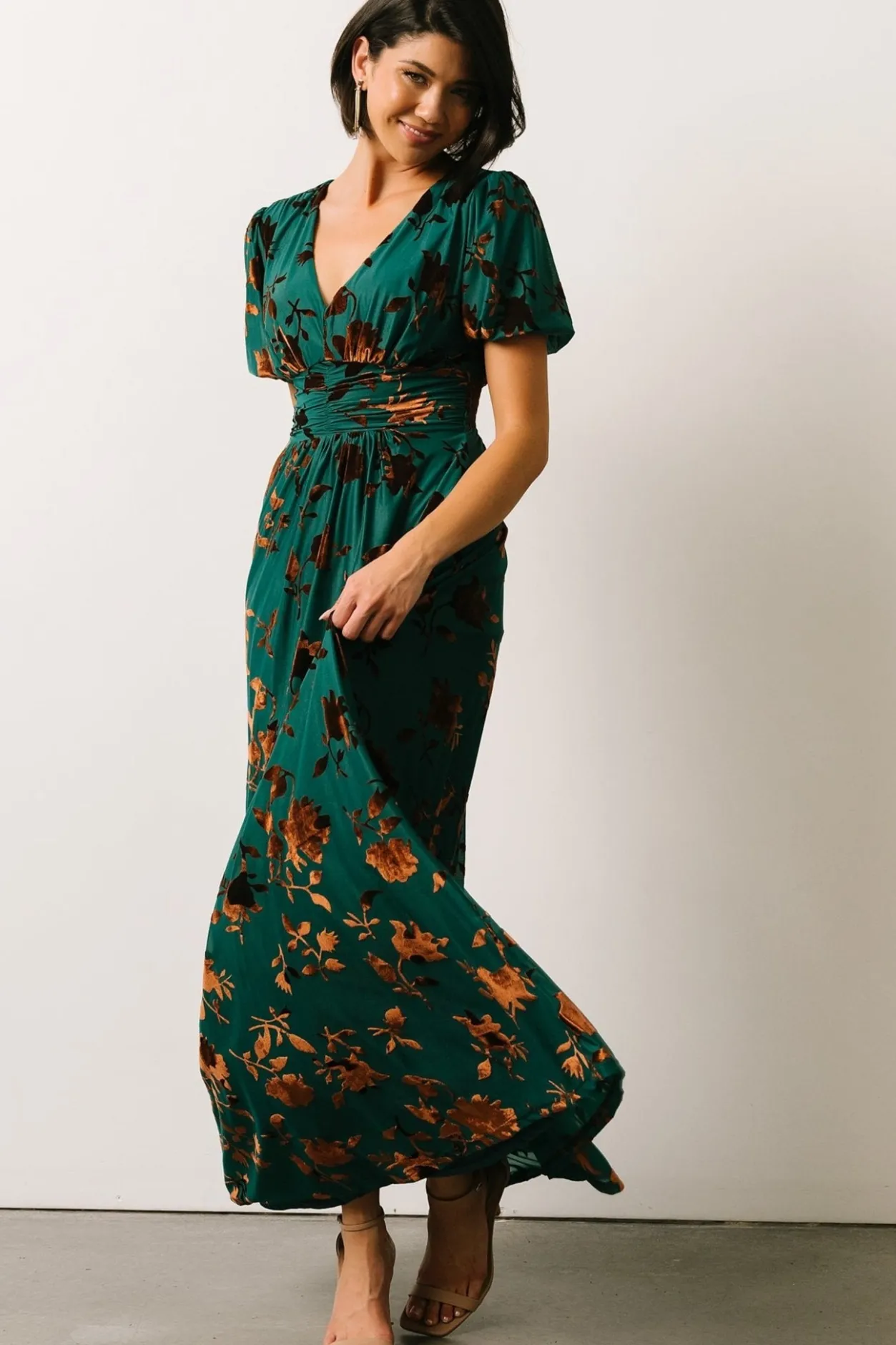 Outlet Baltic Born Leslie Velvet Maxi Dress | Bronze + Jade Bronze+Jade