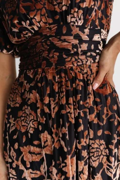 Fashion Baltic Born Leslie Velvet Maxi Dress | Black + Bronze Black+Bronze