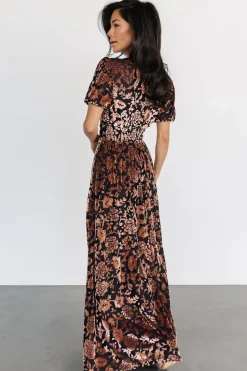 Fashion Baltic Born Leslie Velvet Maxi Dress | Black + Bronze Black+Bronze