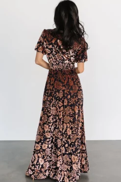 Fashion Baltic Born Leslie Velvet Maxi Dress | Black + Bronze Black+Bronze