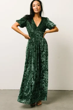 New Baltic Born Leslie Velvet Maxi Dress | Pine
