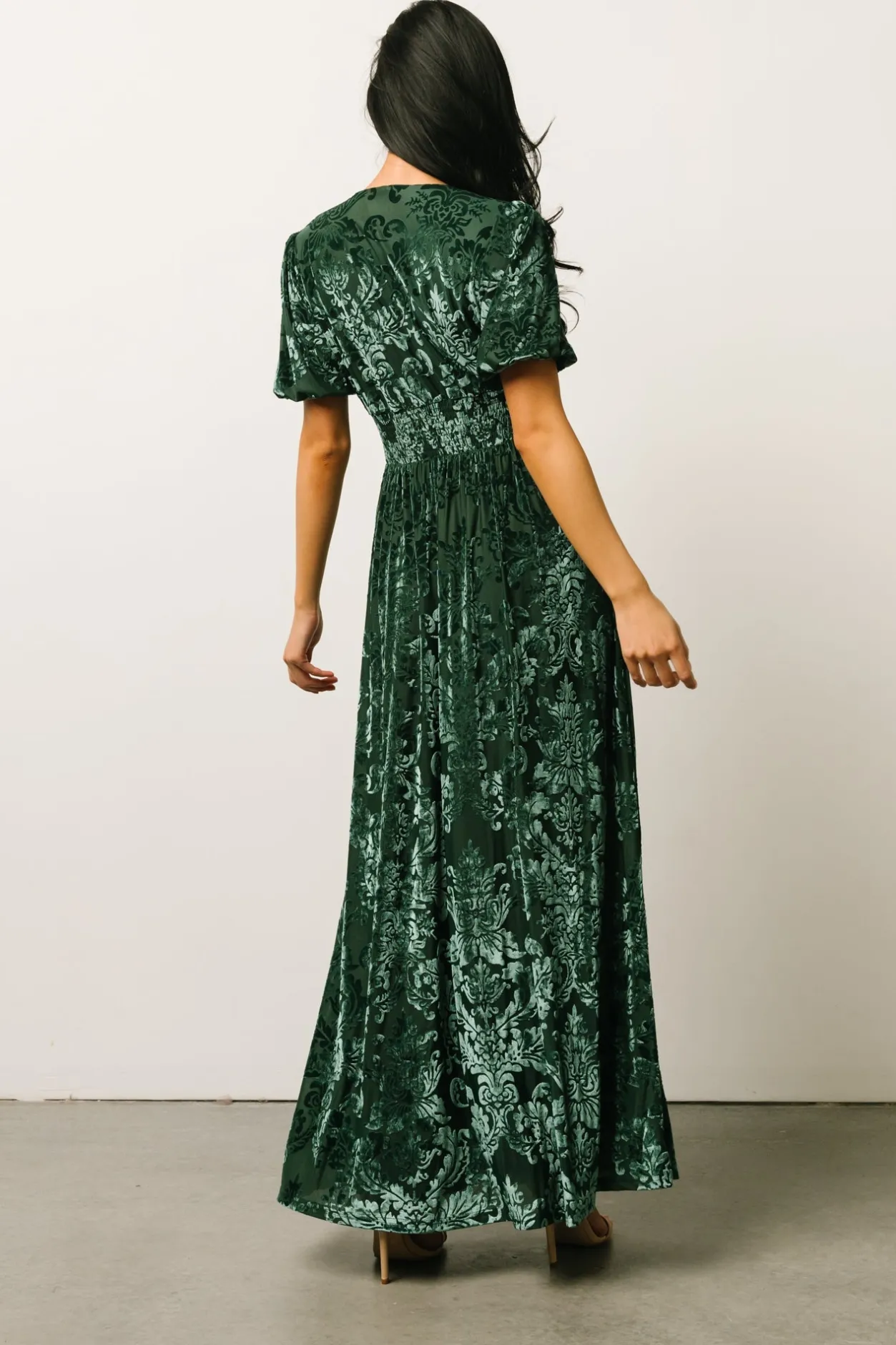 New Baltic Born Leslie Velvet Maxi Dress | Pine