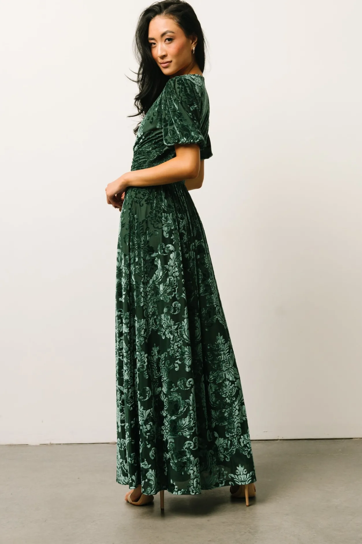 New Baltic Born Leslie Velvet Maxi Dress | Pine