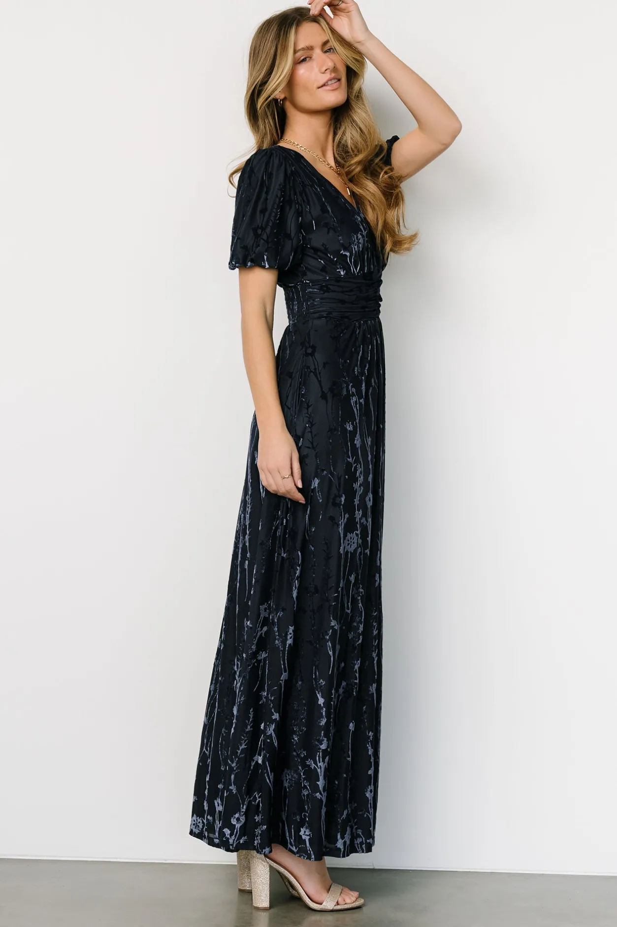 Hot Baltic Born Leslie Velvet Maxi Dress | Deep Blue DeepBlue