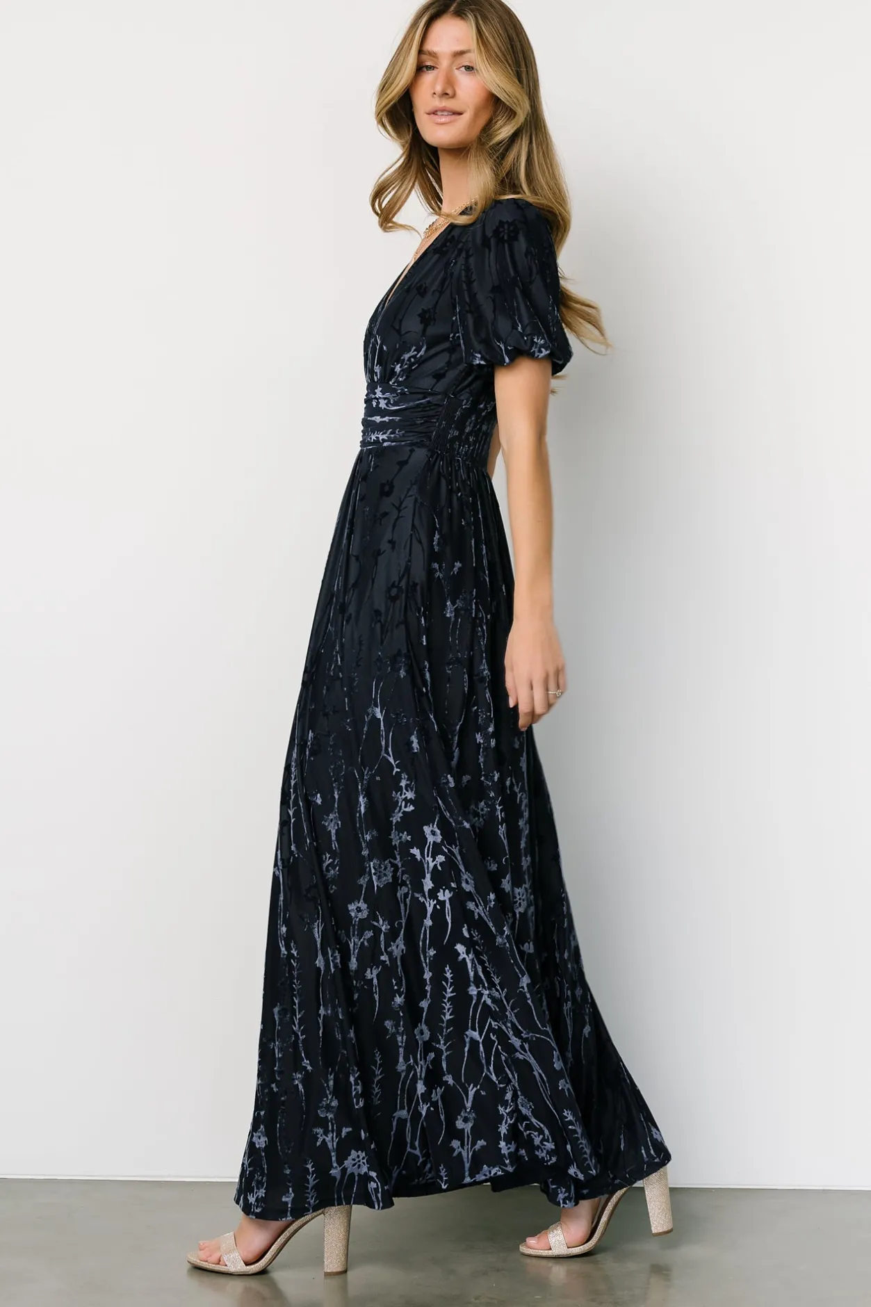 Hot Baltic Born Leslie Velvet Maxi Dress | Deep Blue DeepBlue