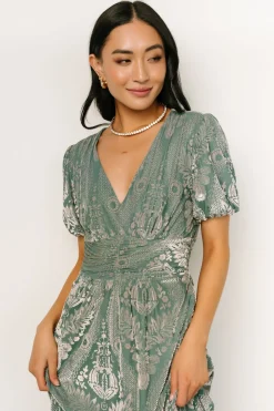 Discount Baltic Born Leslie Velvet Maxi Dress | Sage + Silver Sage+Silver