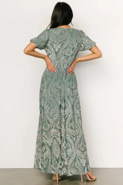 Discount Baltic Born Leslie Velvet Maxi Dress | Sage + Silver Sage+Silver