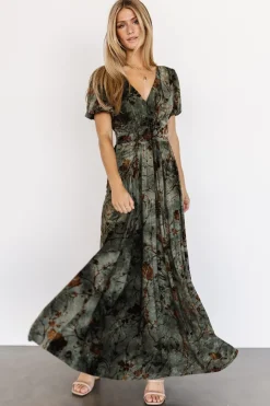 Fashion Baltic Born Leslie Velvet Maxi Dress | Green + Copper Green+Copper