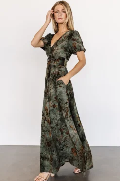 Fashion Baltic Born Leslie Velvet Maxi Dress | Green + Copper Green+Copper