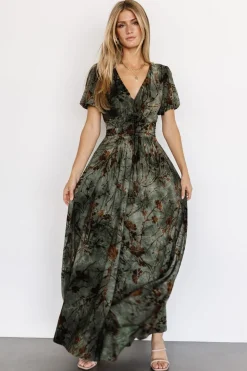 Fashion Baltic Born Leslie Velvet Maxi Dress | Green + Copper Green+Copper