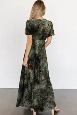 Fashion Baltic Born Leslie Velvet Maxi Dress | Green + Copper Green+Copper