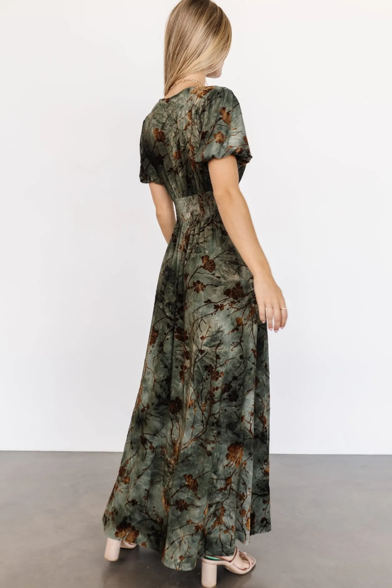 Fashion Baltic Born Leslie Velvet Maxi Dress | Green + Copper Green+Copper