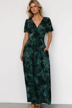Best Baltic Born Leslie Velvet Maxi Dress | Jade + Black Jade+Black