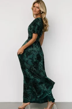 Best Baltic Born Leslie Velvet Maxi Dress | Jade + Black Jade+Black