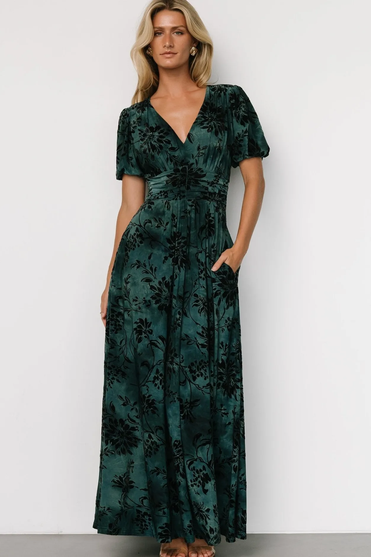 Best Baltic Born Leslie Velvet Maxi Dress | Jade + Black Jade+Black