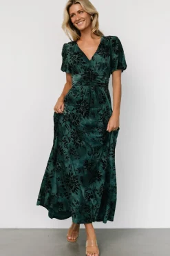 Best Baltic Born Leslie Velvet Maxi Dress | Jade + Black Jade+Black