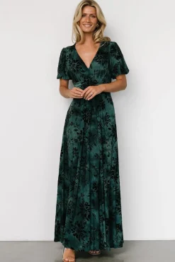 Best Baltic Born Leslie Velvet Maxi Dress | Jade + Black Jade+Black