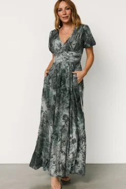 Online Baltic Born Leslie Velvet Maxi Dress | Slate Blue SlateBlue