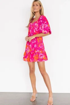 Sale Baltic Born Levy Sweetheart Mini Dress | Fuchsia Multi FuchsiaMulti