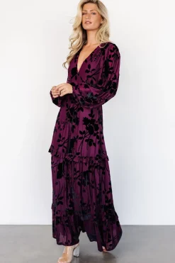 Fashion Baltic Born Liana Velvet Embossed Maxi Dress | Mulberry