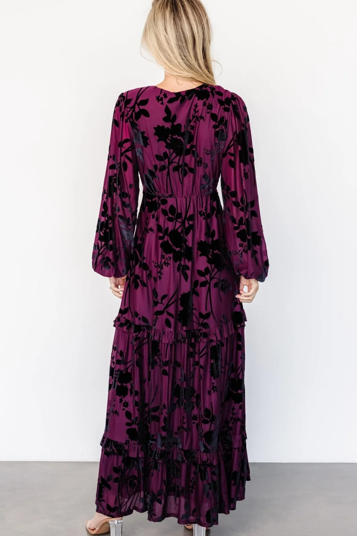 Fashion Baltic Born Liana Velvet Embossed Maxi Dress | Mulberry