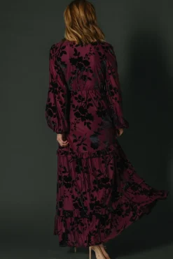 Fashion Baltic Born Liana Velvet Embossed Maxi Dress | Mulberry