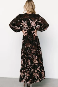 Outlet Baltic Born Liana Velvet Embossed Maxi Dress | Black