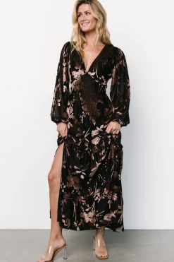 Outlet Baltic Born Liana Velvet Embossed Maxi Dress | Black