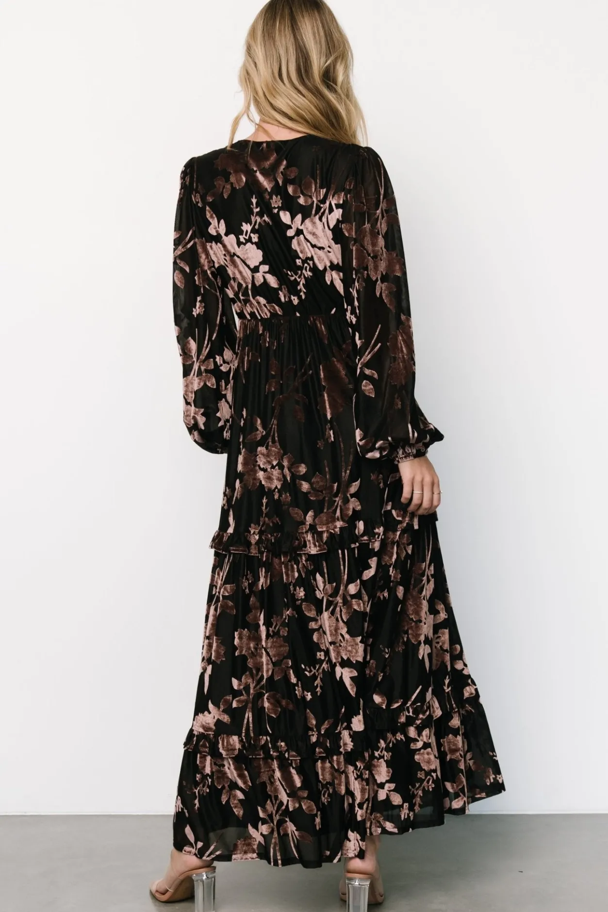Outlet Baltic Born Liana Velvet Embossed Maxi Dress | Black