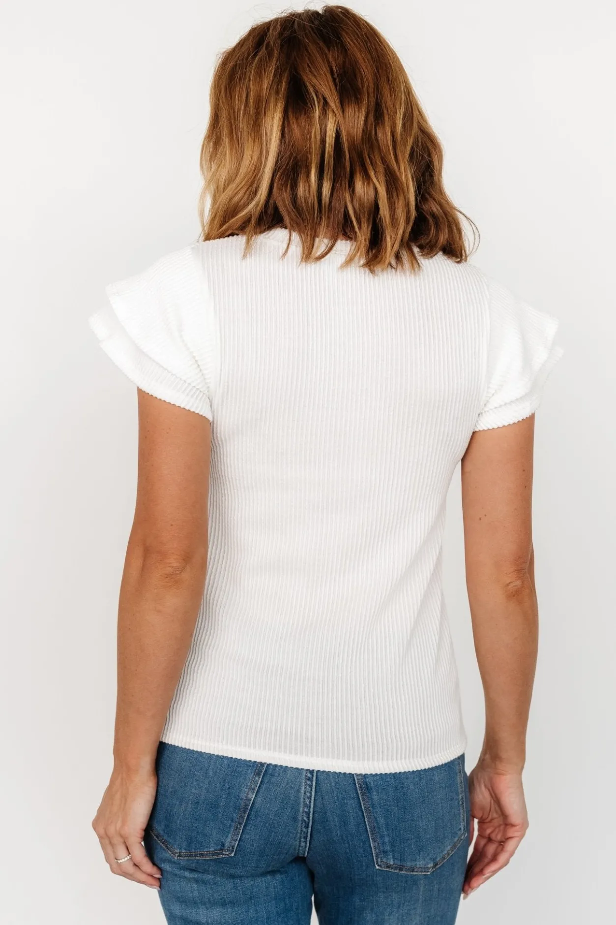 Clearance Baltic Born Lianna Ribbed Top | Off White OffWhite