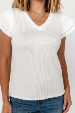 Clearance Baltic Born Lianna Ribbed Top | Off White OffWhite