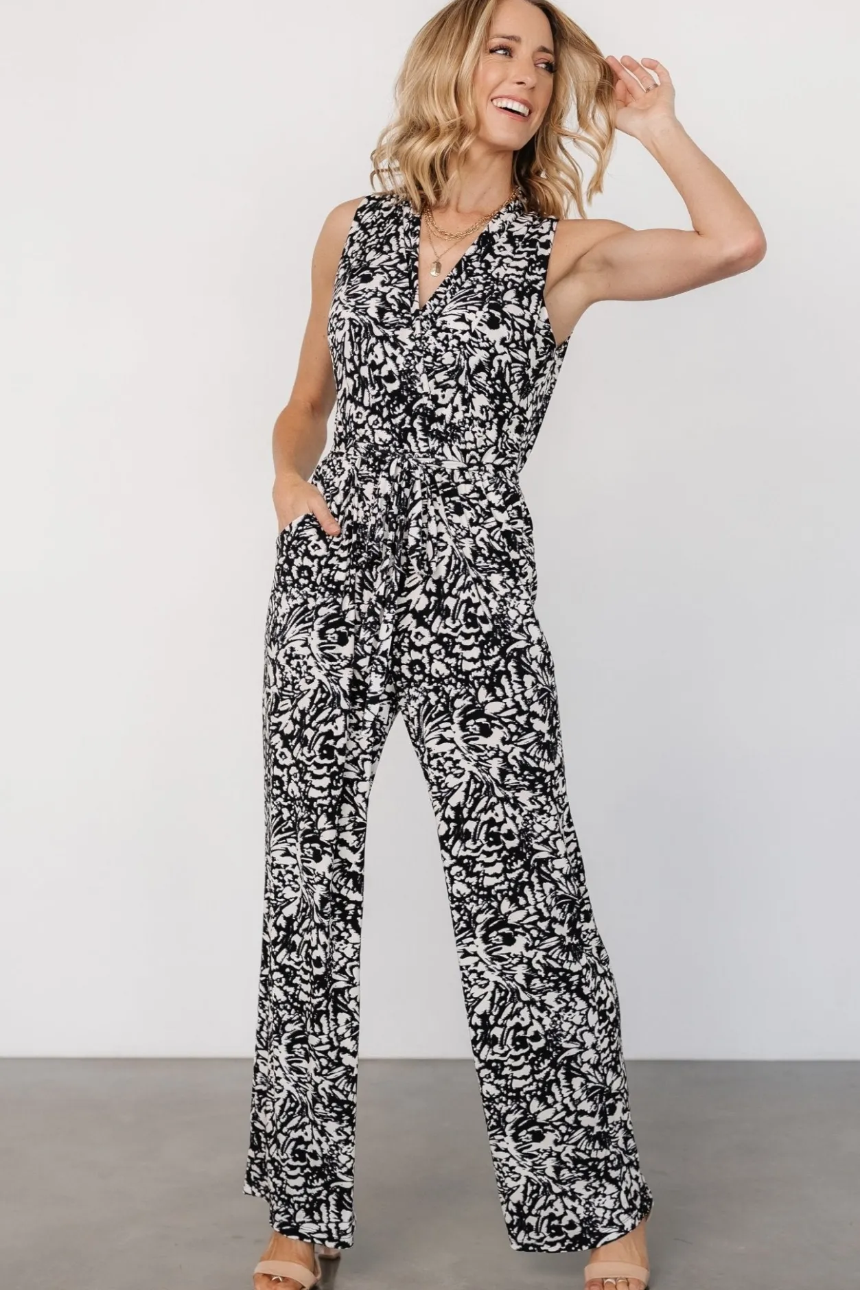Outlet Baltic Born Liesl Jumpsuit | Black + Cream Print Black+CreamPrint