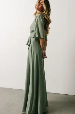 Discount Baltic Born Lilly Wrap Maxi Dress | Dusty Sage DustySage