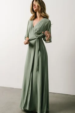 Discount Baltic Born Lilly Wrap Maxi Dress | Dusty Sage DustySage