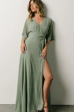 Discount Baltic Born Lilly Wrap Maxi Dress | Dusty Sage DustySage