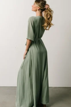 Discount Baltic Born Lilly Wrap Maxi Dress | Dusty Sage DustySage