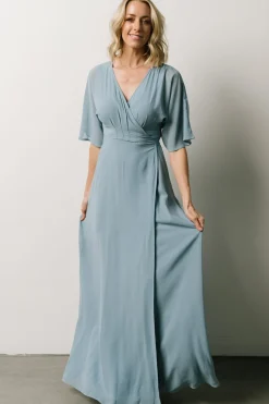 Sale Baltic Born Lilly Wrap Maxi Dress | Dusty Blue DustyBlue