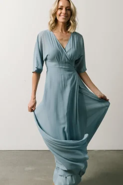 Sale Baltic Born Lilly Wrap Maxi Dress | Dusty Blue DustyBlue