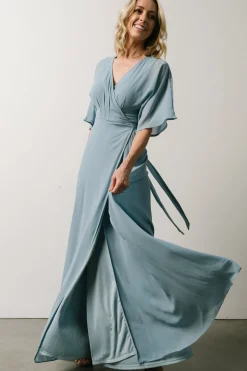 Sale Baltic Born Lilly Wrap Maxi Dress | Dusty Blue DustyBlue