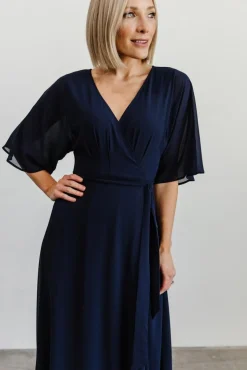 New Baltic Born Lilly Wrap Maxi Dress | Navy