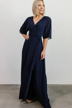 New Baltic Born Lilly Wrap Maxi Dress | Navy