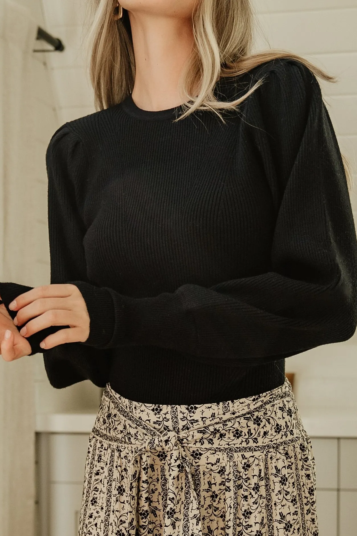 Outlet Baltic Born Lilou Rib Knit Sweater | Black