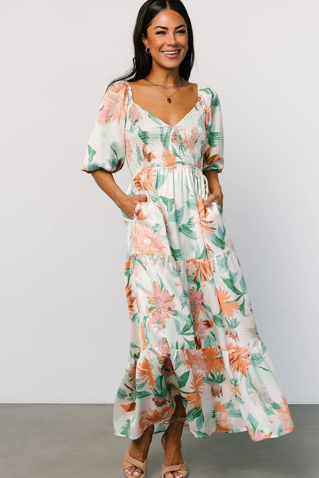 New Baltic Born Lina Satin Dress | Multi Print MultiPrint