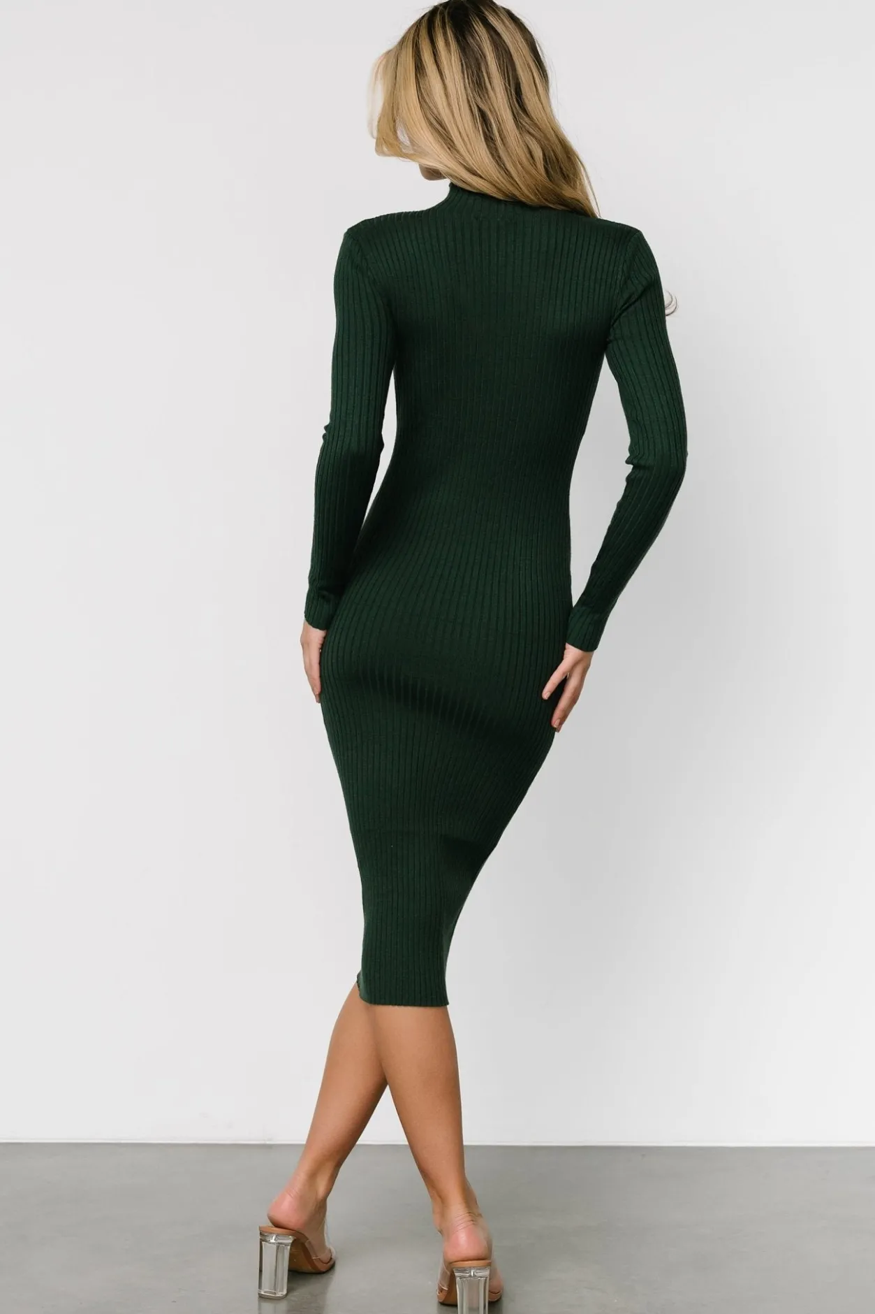 Discount Baltic Born Lindsey Mock Neck Midi Dress | Hunter Green HunterGreen