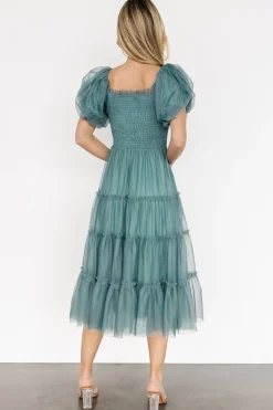 New Baltic Born Liv Tulle Midi Dress | Eucalyptus