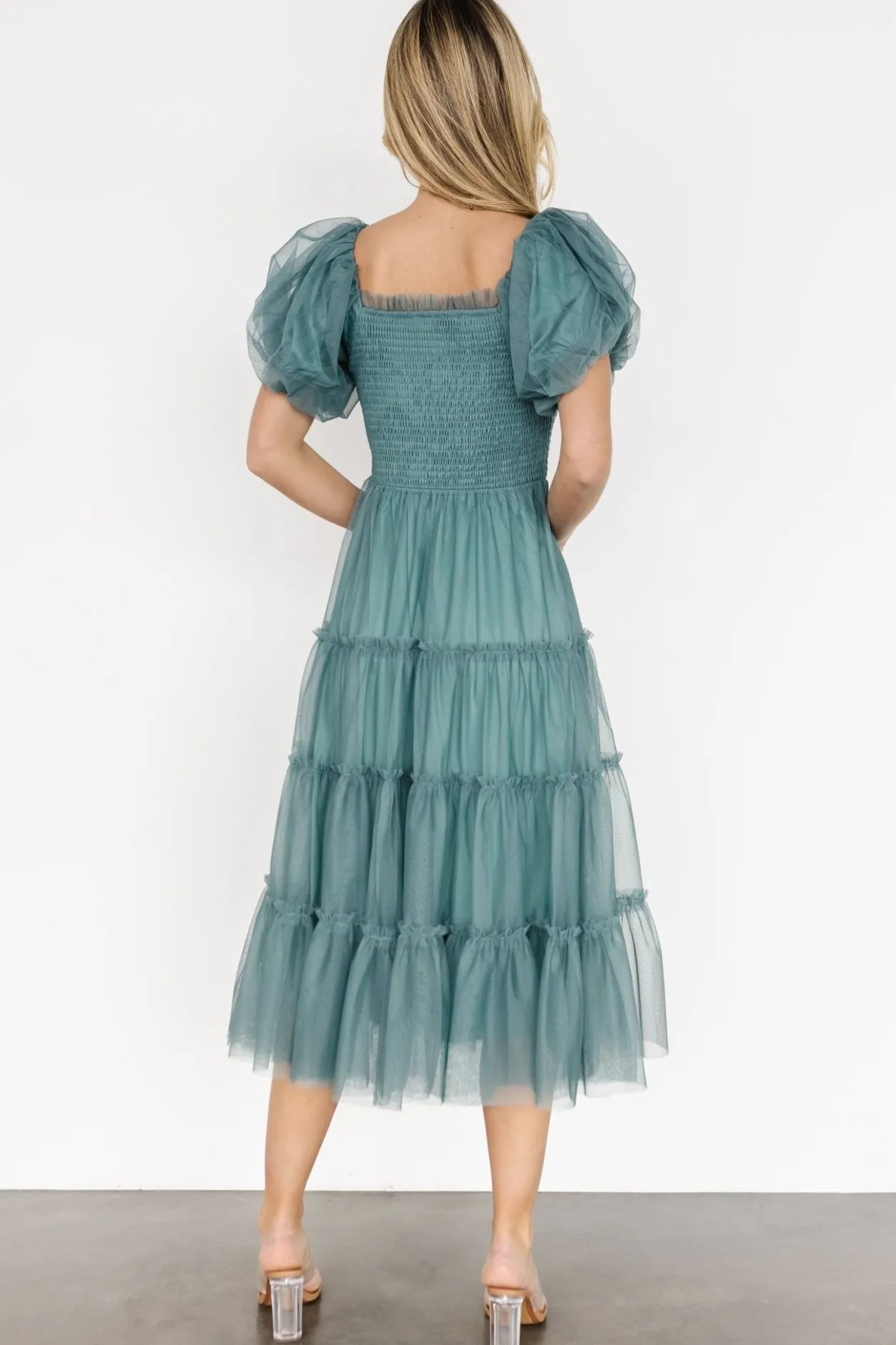 New Baltic Born Liv Tulle Midi Dress | Eucalyptus