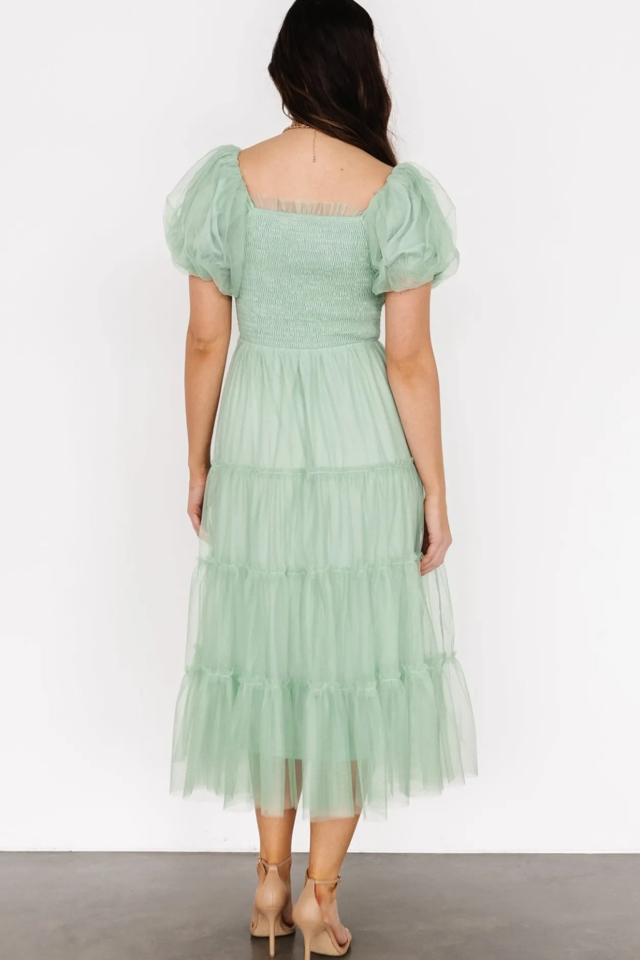 Sale Baltic Born Liv Tulle Midi Dress | Light Green LightGreen