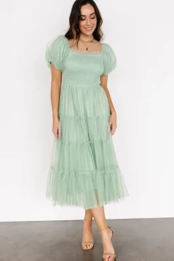 Sale Baltic Born Liv Tulle Midi Dress | Light Green LightGreen