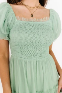 Sale Baltic Born Liv Tulle Midi Dress | Light Green LightGreen