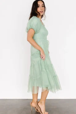 Sale Baltic Born Liv Tulle Midi Dress | Light Green LightGreen